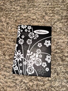 NWT Floral Address Book Notebook - Black & White
